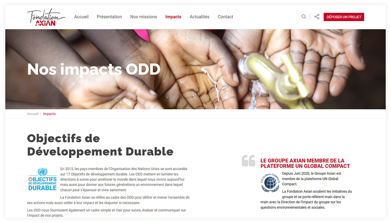 Conception du site web de la Fondation AXIAN Madagascar